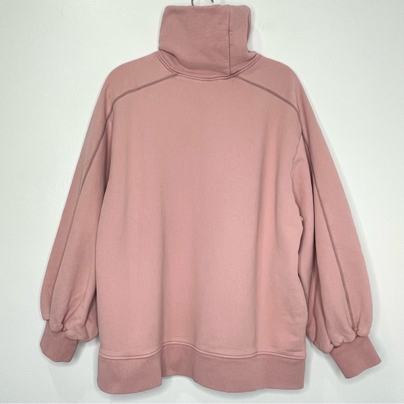 Lit Activewear Turtleneck Oversized Sweater Dusty Rose Size M - Picture 4 of 7
